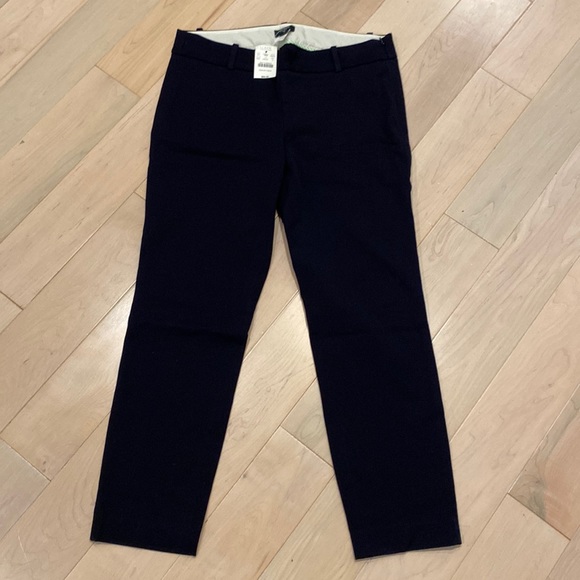 J.Crew black cotton stretch pull on side zipper dress pants 6